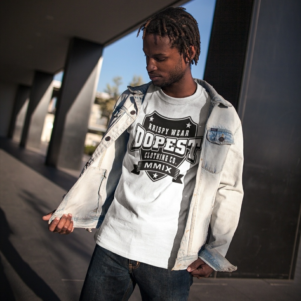 Krispy Wear "Dopest" white crewneck